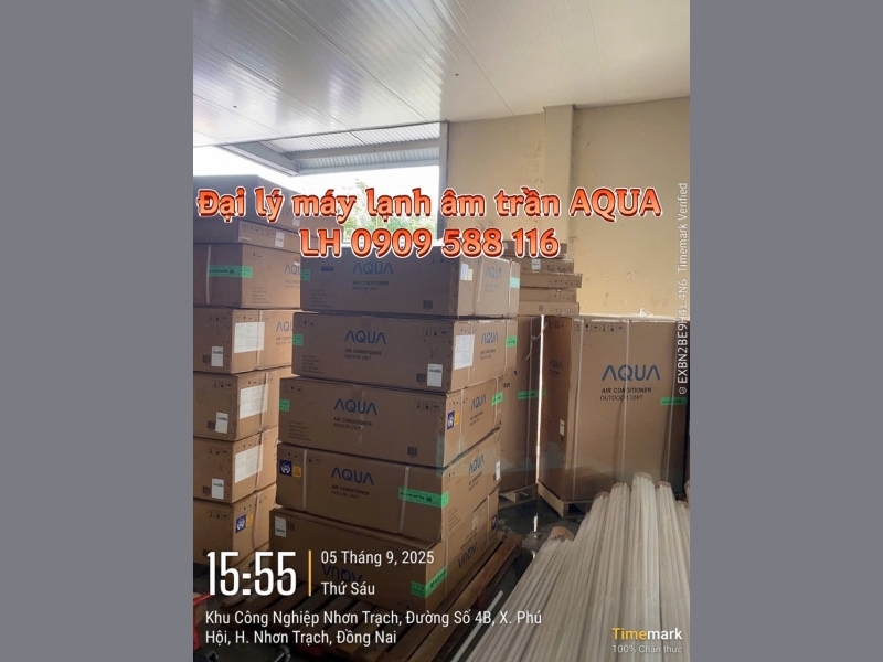 Đại lý bán sỉ máy lạnh Âm trần AQUA chính hãng - 0909588116
